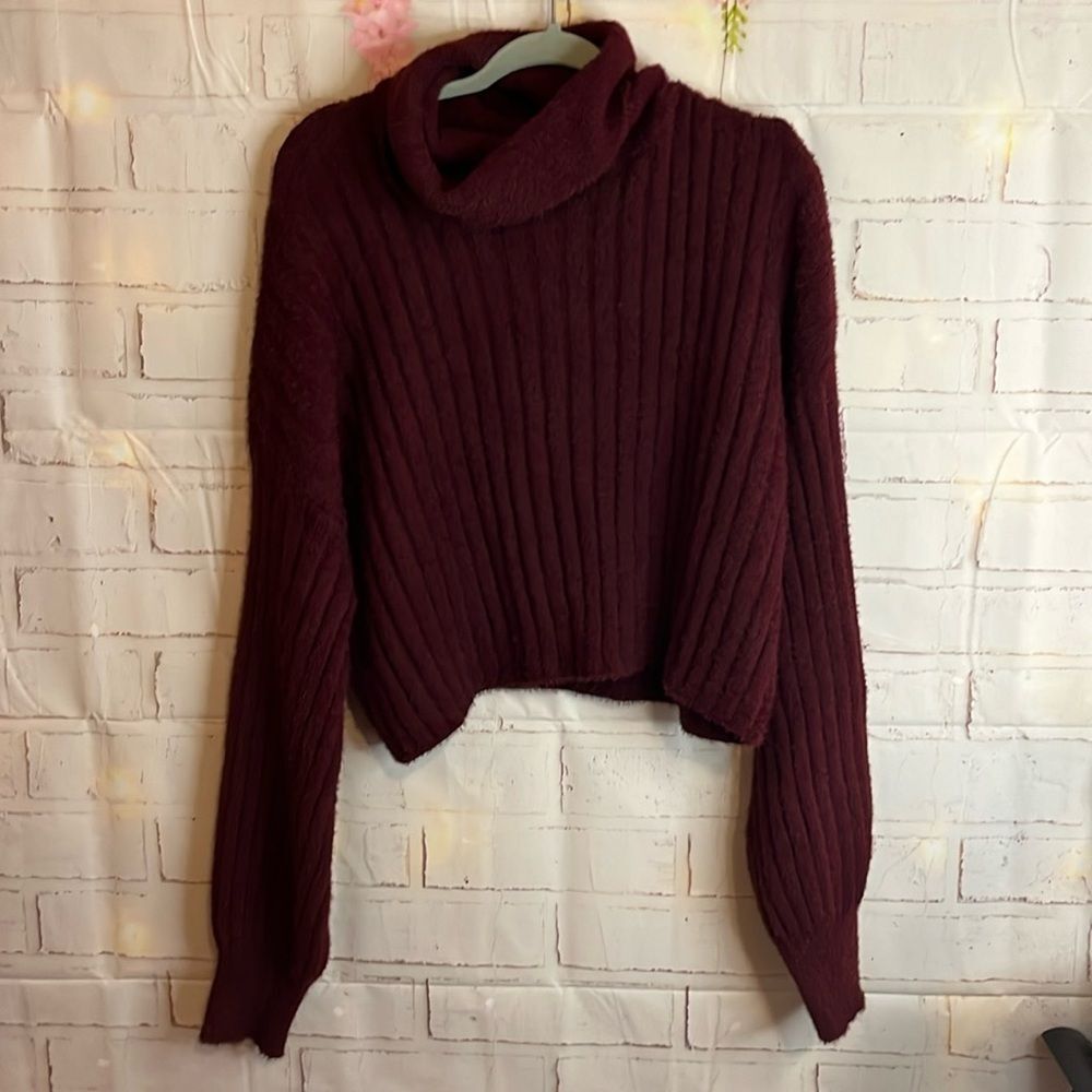 Arizona Jean Co super soft, fuzzy, ribbed, cowlneck cropped holiday sweater xxl